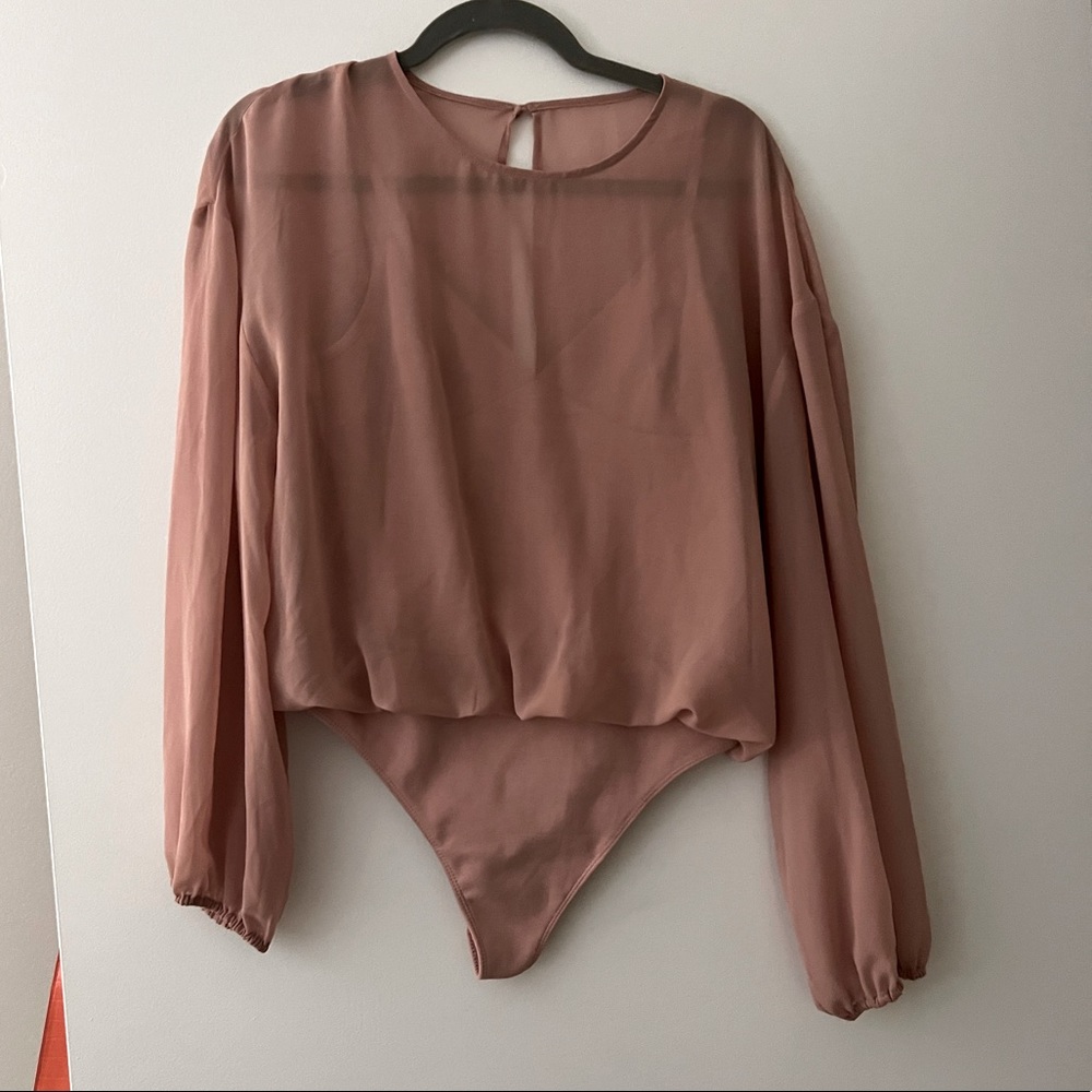 Wilfred backless bodysuit. Sheer with built in bodysuit camisole